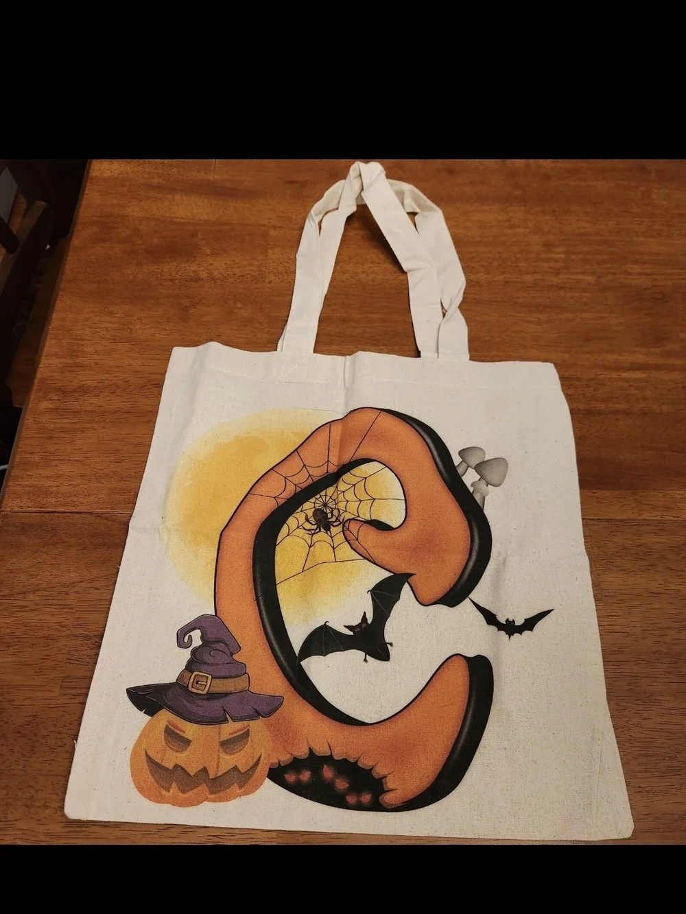 Halloween Initial letter C tote or trick or trick bag. C3